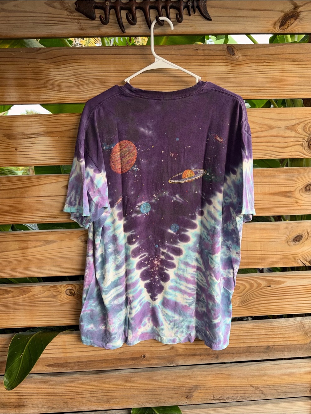 Vintage liquid blue Purple Tie-Dye Space Graphic Tee - Picture 3 of 3